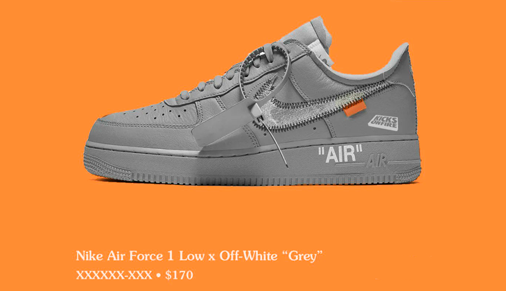 Off-White X Nike Air Force 1 Low Grey figures of speech