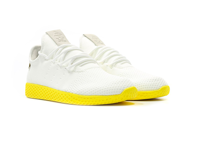 pastel algodón metal Pharrell x Adidas Tennis Hu "White Yellow" | Backseries