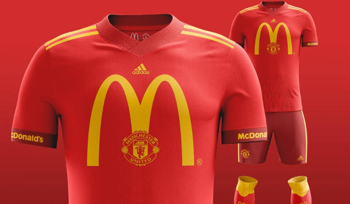 camisetas de futbol de diseño manchester united mcdonalds