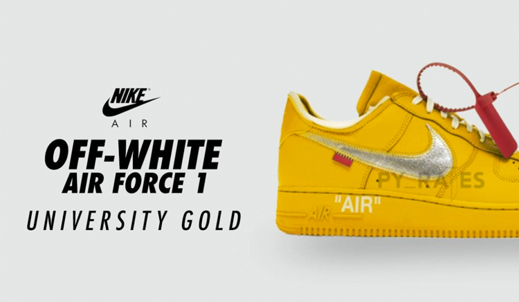 Las Off-White x Nike Force 1 University Gold caer muy pronto. Backseries