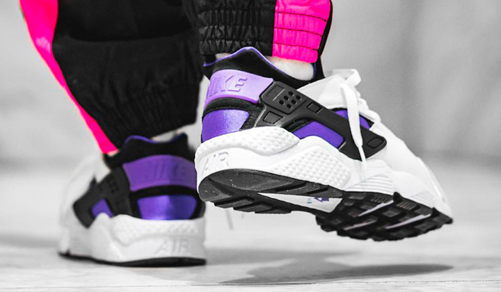Nike Air Huarache Purple Punch on feet Backseries